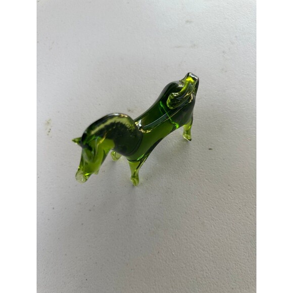 Mid Century Vintage Viking Art Blown Green Glass Standing Horse Figurine - Picture 2 of 6